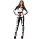Women's Spandex Printed Glow In The Dark Skeleton Catsuit Black and