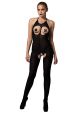 Womens Kink Opaque Cupless Bodystocking with Petal Parting G-String