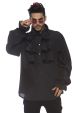 Men's Renaissance Ruffle Front Pirate Shirt Medium Black