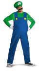 Super Mario Luigi Deluxe Mens Adult Costume Green and Blue- XX-Large