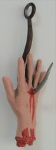 15 inches Severed Mutilated Bloody Hand With Meat Hook