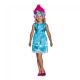 Poppy Classic With Headband Trolls Girl Costume, Blue, Medium (7-8)