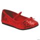 Morris FLAT BALLET GLITTER CH RED LG