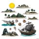 Morris PIRATE SHIP AND ISLAND PROPS
