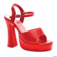 Morris PLATFORM OPEN -TOE SHOES-RED SIZE 14
