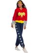Rubies Dc Super Heroes Womens Wonder Woman Hooded Jumpsuit, As Shown, Medium