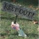 Morris WARNING FROM BELOW-KEEP OUT SIGN