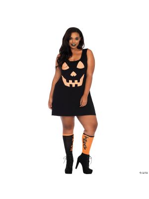 WOMENS PLUS SIZE JERSEY PUMPKIN COSTUME