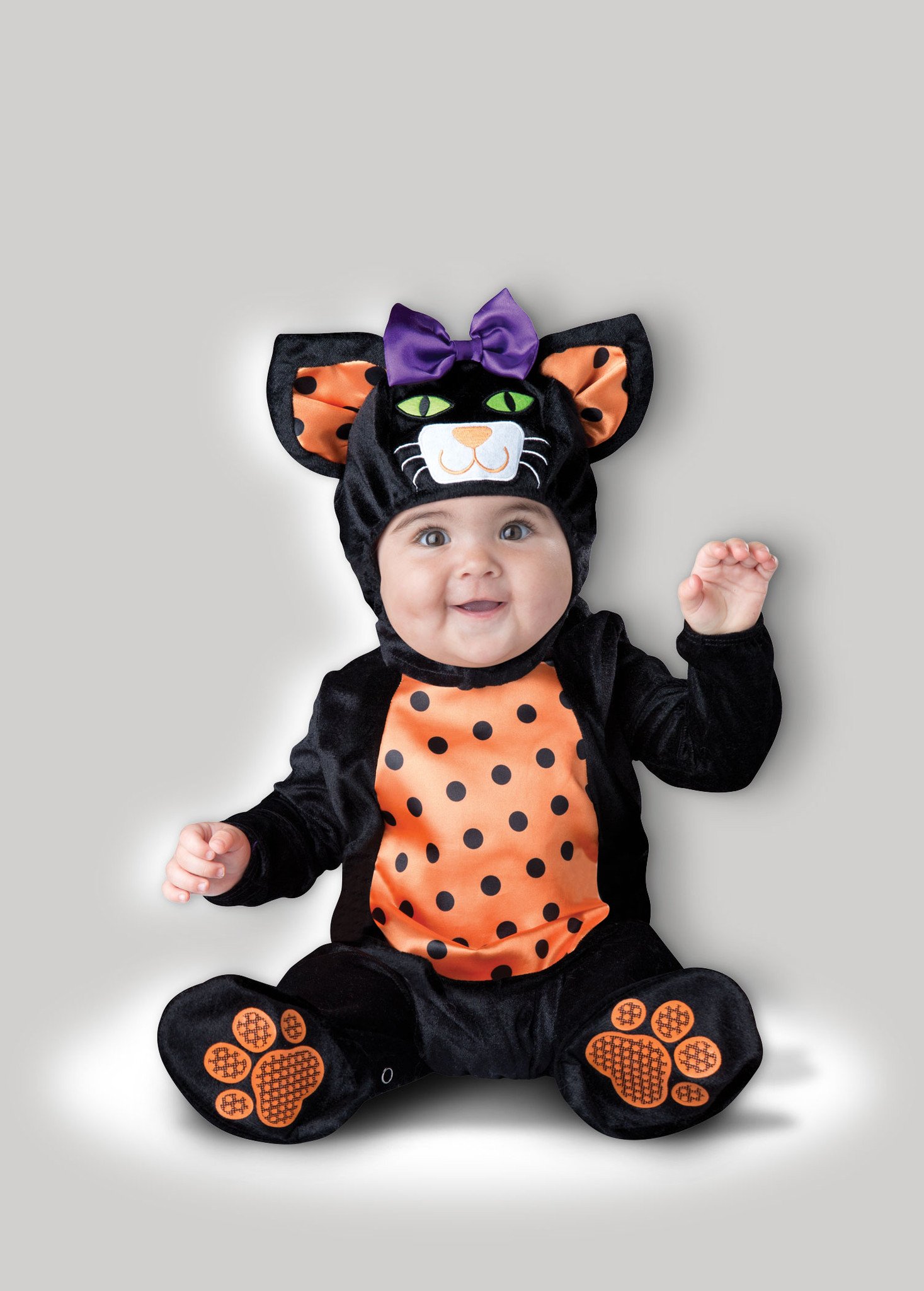 Baby Boy's Mini Meow Costume Black and Orange Small (6-12) Months