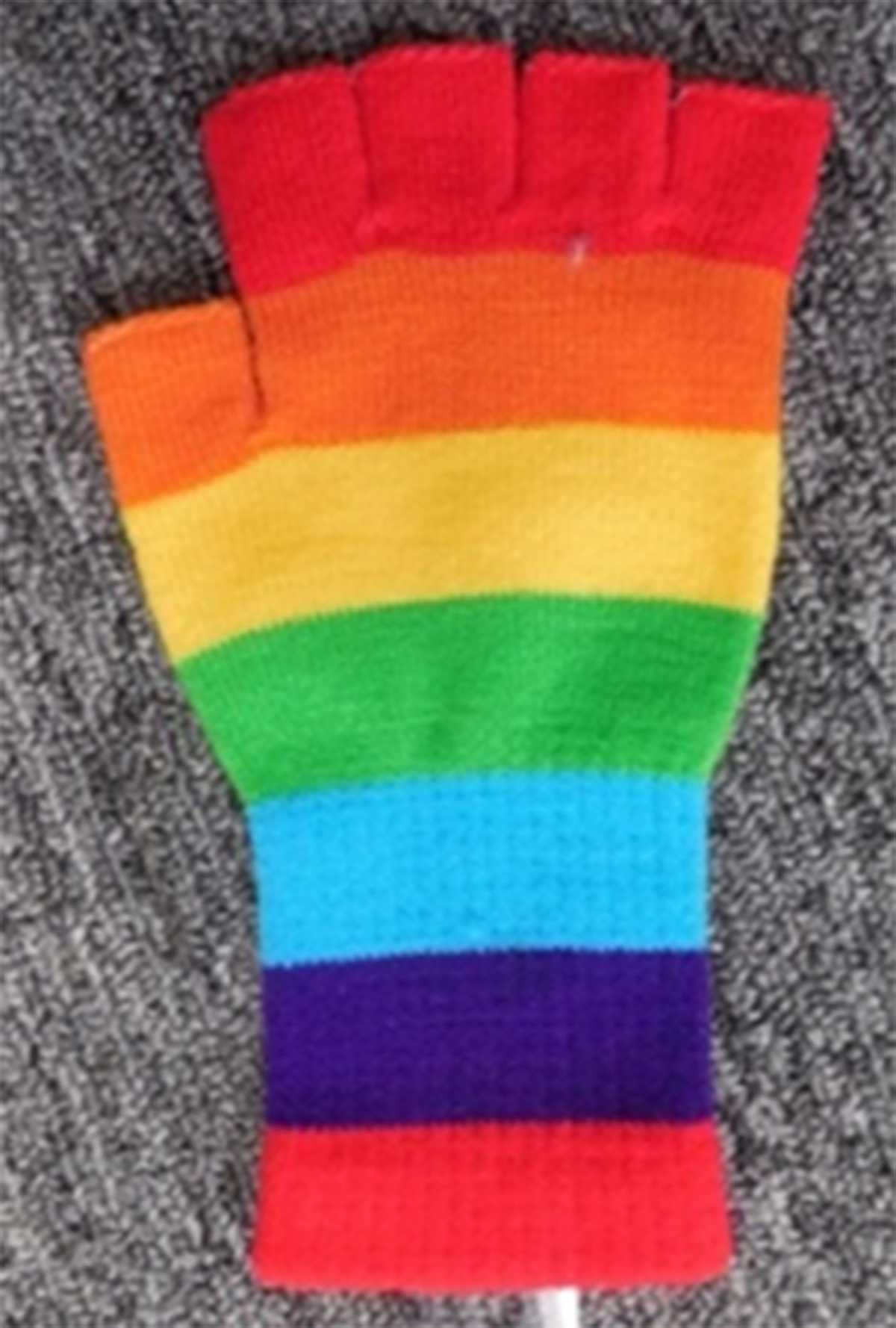 Halloween Wholesalers Striped Short Fingerless Gloves (Rainbow)