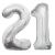 Jumbo Silver Mylar Foil Party Balloon Number 21