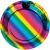 Creative Converting 335532 Rainbow Foil Party Plate, 7 Inches