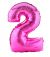 Anagram Balloons Foil Balloon Number 3 Pink, 34 Inches, Pink