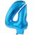 Anagram Balloons Foil Balloon Number 4 Blue, 34 Inches, Blue