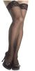 Womens Plus Size Thigh High Stockings with Silicone Lace Top Black