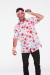 Halloween Wholesalers ® Men’s Zombie Fancy Shirt, M/L Red, and White