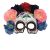 Kbw Women's Day of the Dead Flowers Half Mask With Butterfly